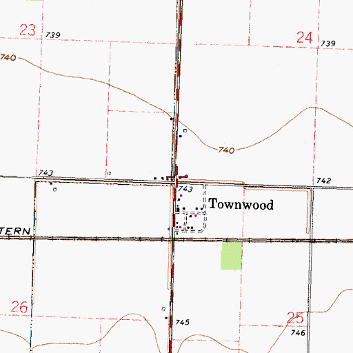 Topographic Map of Townwood Post Office, OH
