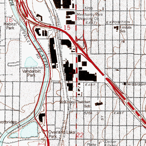 Topographic Map of Gates Rubber Company Heliport, CO