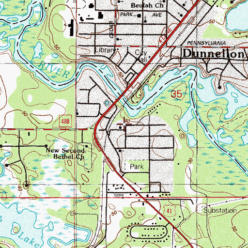 Topographic Map of Mount Olive Missionary Baptist Church, FL