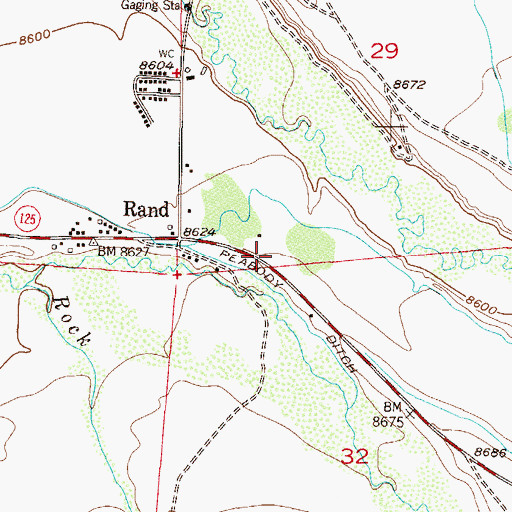 Topographic Map of Rand Post Office, CO