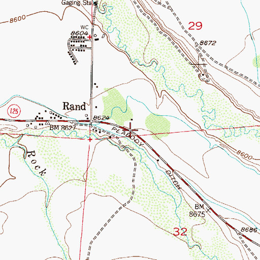 Topographic Map of Rand Post Office, CO