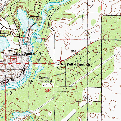 Topographic Map of House of Jacob Ministries, FL