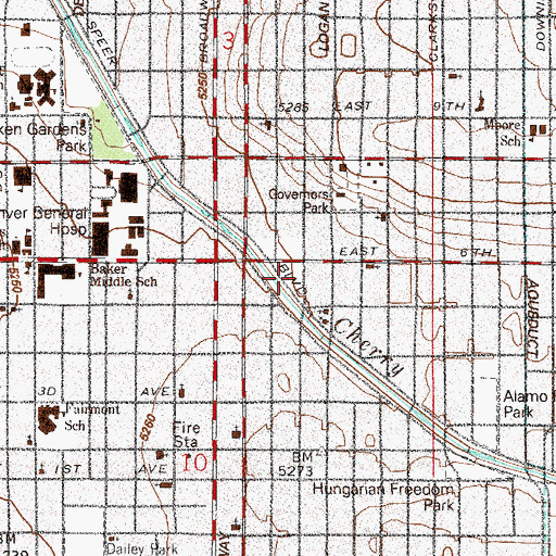 Topographic Map of Channel 7 Heliport, CO
