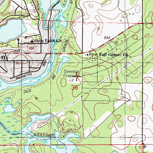 Topographic Map of Dunnellon Water Treatment Plant, FL