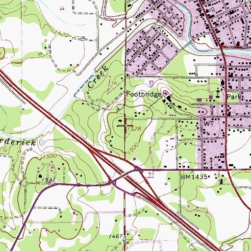 Topographic Map of First Baptist Church, TX