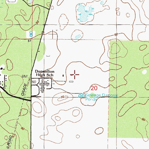 Topographic Map of Dunnellon High School Football Stadium, FL
