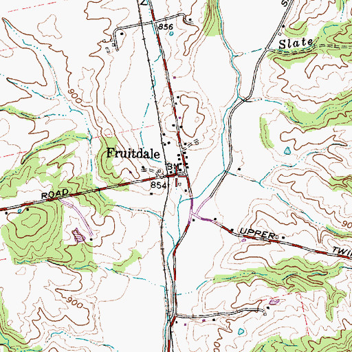 Topographic Map of Fruitdale Post Office (historical), OH