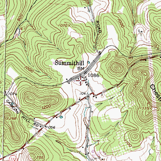 Topographic Map of Summithill Post Office, OH
