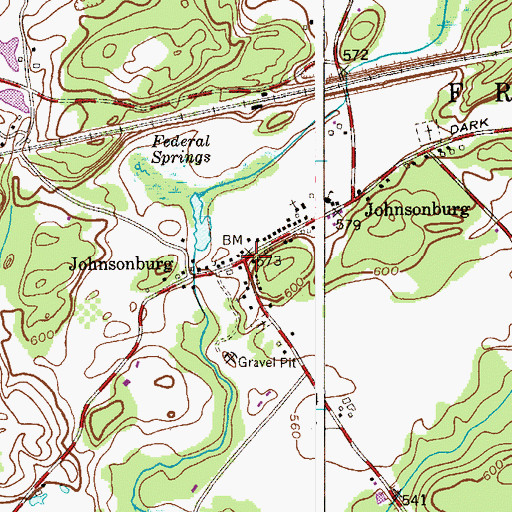 Topographic Map of Johnsonburg Post Office, NJ