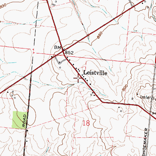 Topographic Map of Leistville Post Office (historical), OH