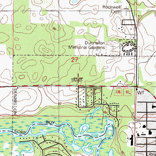 Topographic Map of First United Methodist Church of Dunnellon, FL