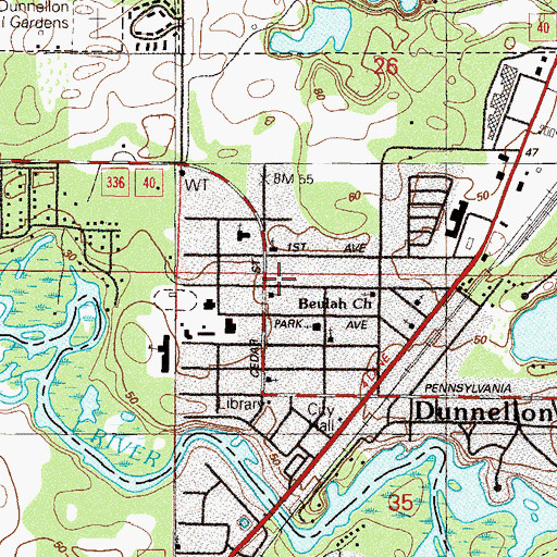Topographic Map of Freedom Outreach Church, FL