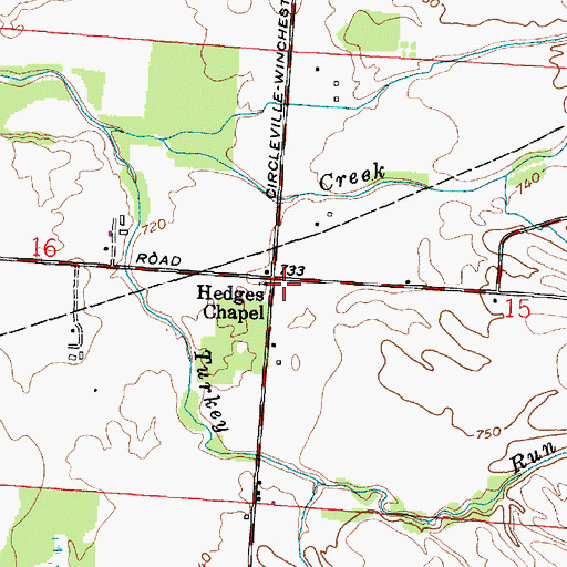 Topographic Map of Nebraska Post Office (historical), OH