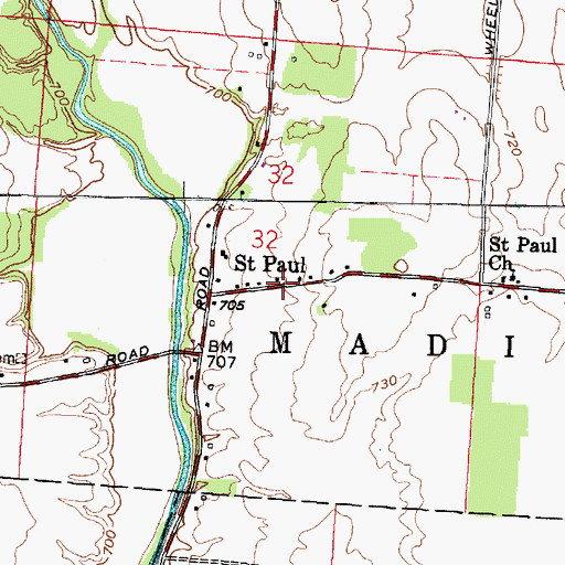 Topographic Map of Saint Paul Post Office (historical), OH