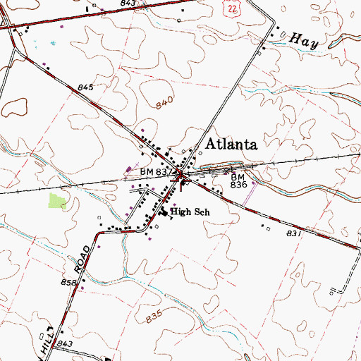 Topographic Map of Atlanta Post Office, OH