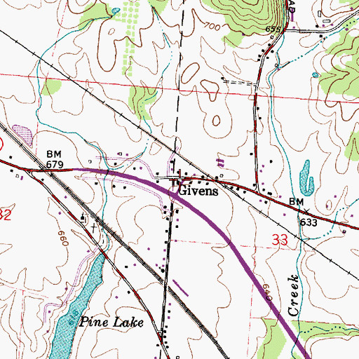 Topographic Map of Given Post Office (historical), OH