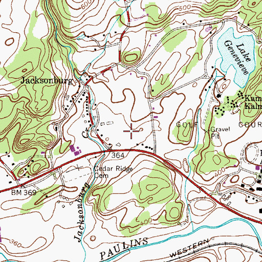 Topographic Map of Blairstown Township Police Department, NJ