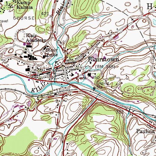 Topographic Map of Blairstown Ambulance Corps, NJ