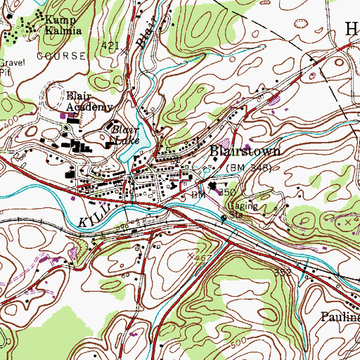 Topographic Map of Blairstown Community Center, NJ