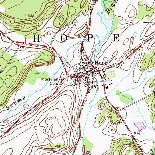 Topographic Map of Hope Methodist Church, NJ