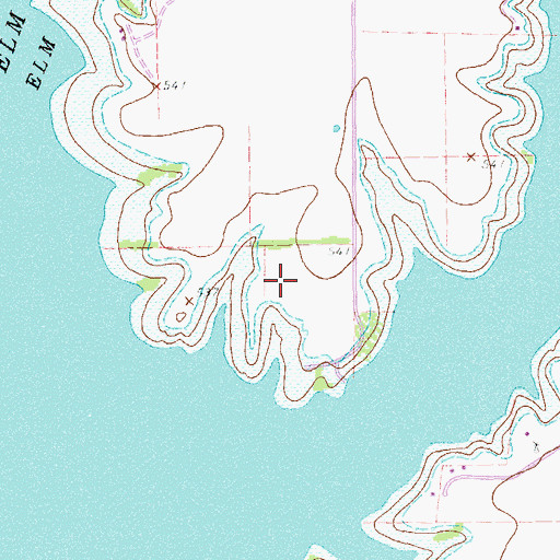 Topographic Map of Cottonwood Park, TX