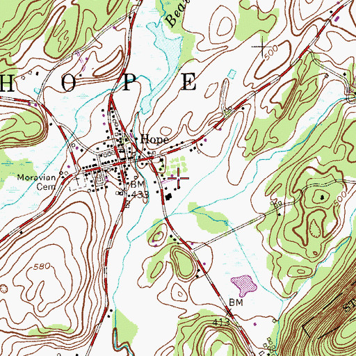 Topographic Map of Moravian Grange Hall Number 187, NJ