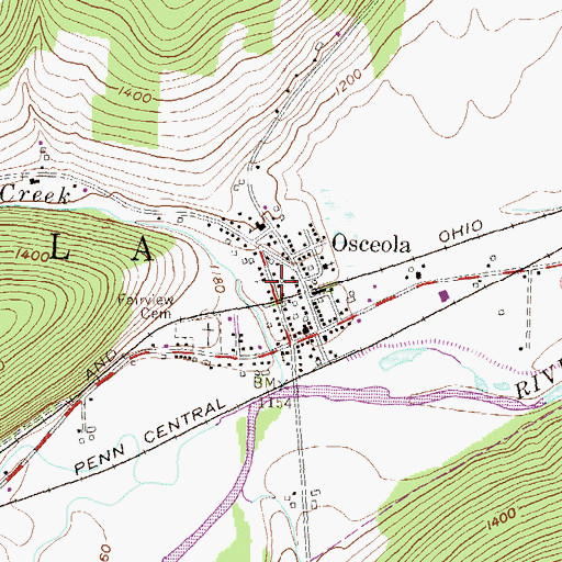 Topographic Map of Osceola United Methodist Church, PA