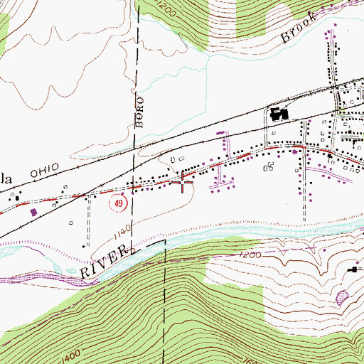 Topographic Map of Jehovah's Witness Kingdom Hall, PA