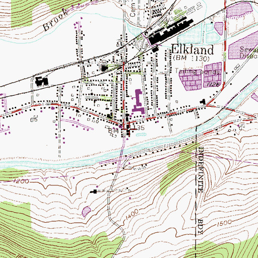 Topographic Map of Elkland Post Office, PA