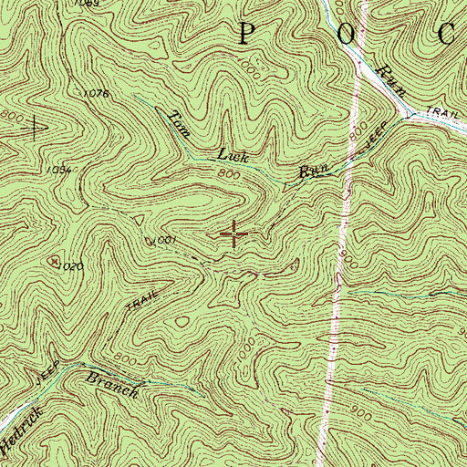 Topographic Map of Amherst/Plymouth Wildlife Management Area, WV