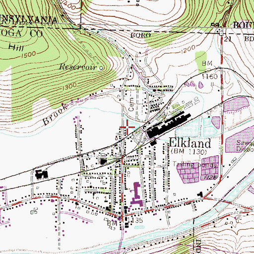 Topographic Map of Westly Chapel, PA