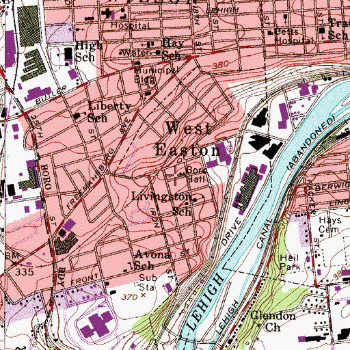 Topographic Map of Safety First Volunteer Fire Company, PA