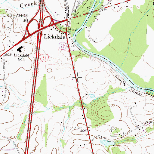 Topographic Map of Metropolitan Edison Substation, PA