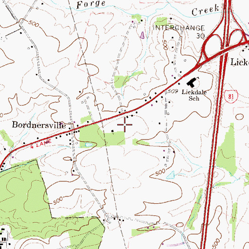 Topographic Map of Trinity United Methodist Church, PA