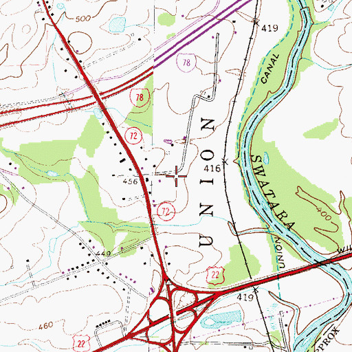 Topographic Map of Pennsylvania State Police - Jonestown, PA