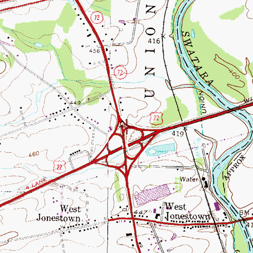 Topographic Map of Blue Mountain Christian School, PA