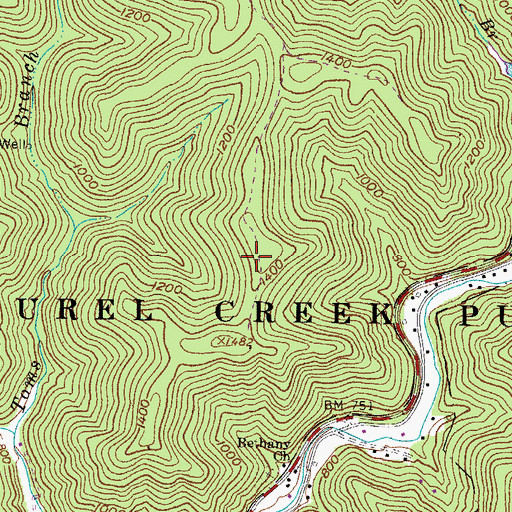 Topographic Map of Laurel Lake Wildlife Management Area, WV