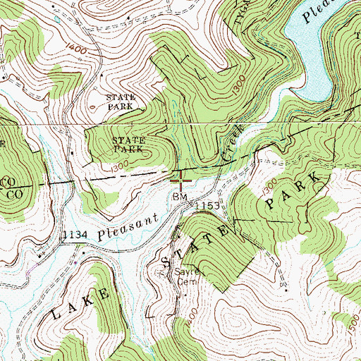 Topographic Map of Pleasant Creek Wildlife Management Area, WV