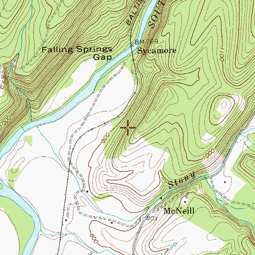Topographic Map of South Branch Wildlife Management Area, WV