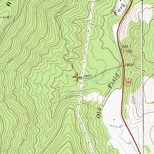 Topographic Map of Tea Creek Wildlife Management Area, WV