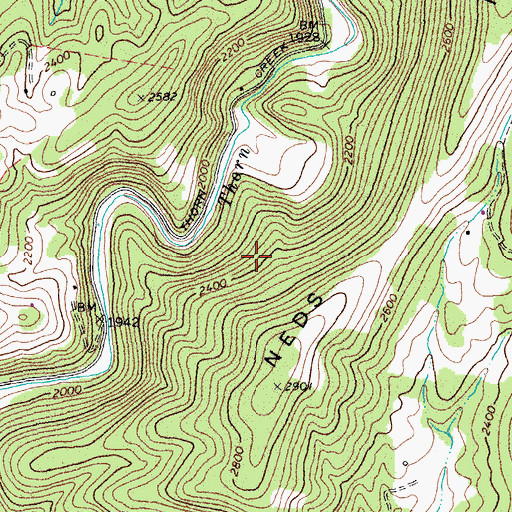 Topographic Map of Thorn Creek Wildlife Management Area, WV