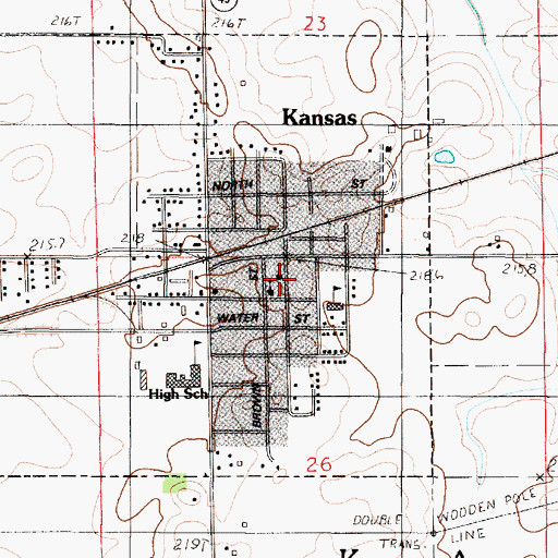 Topographic Map of Kansas Christian Church, IL
