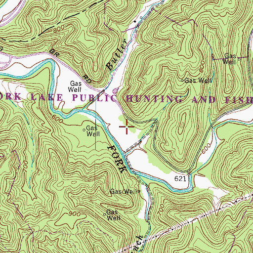 Topographic Map of Beech Fork State Park, WV