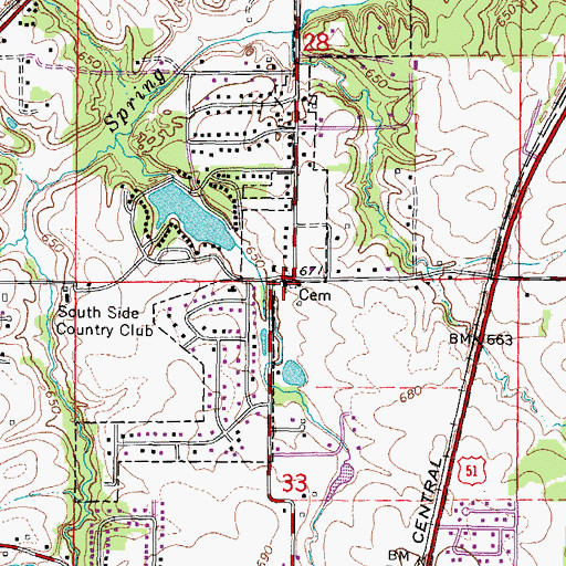 Topographic Map of Harvest Temple Church of God, IL