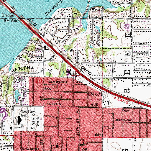 Topographic Map of Morningside Church of Christ, IL