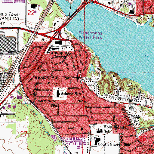 Topographic Map of Mount Calvary Lutheran Church, IL