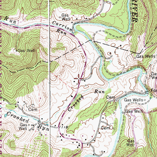 Topographic Map of Stonewall Jackson Lake State Park, WV