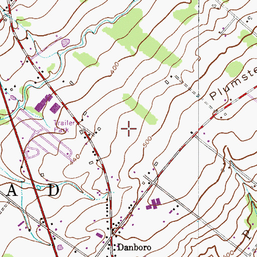 Topographic Map of Tohickon Middle School, PA