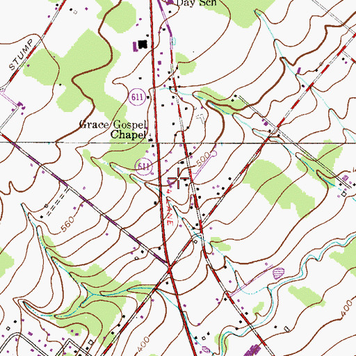 Topographic Map of Christ Community Church, PA