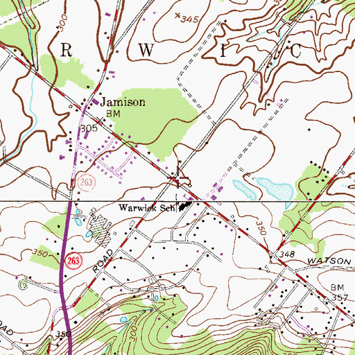 Topographic Map of Saint Cyril of Jerusalem Church, PA